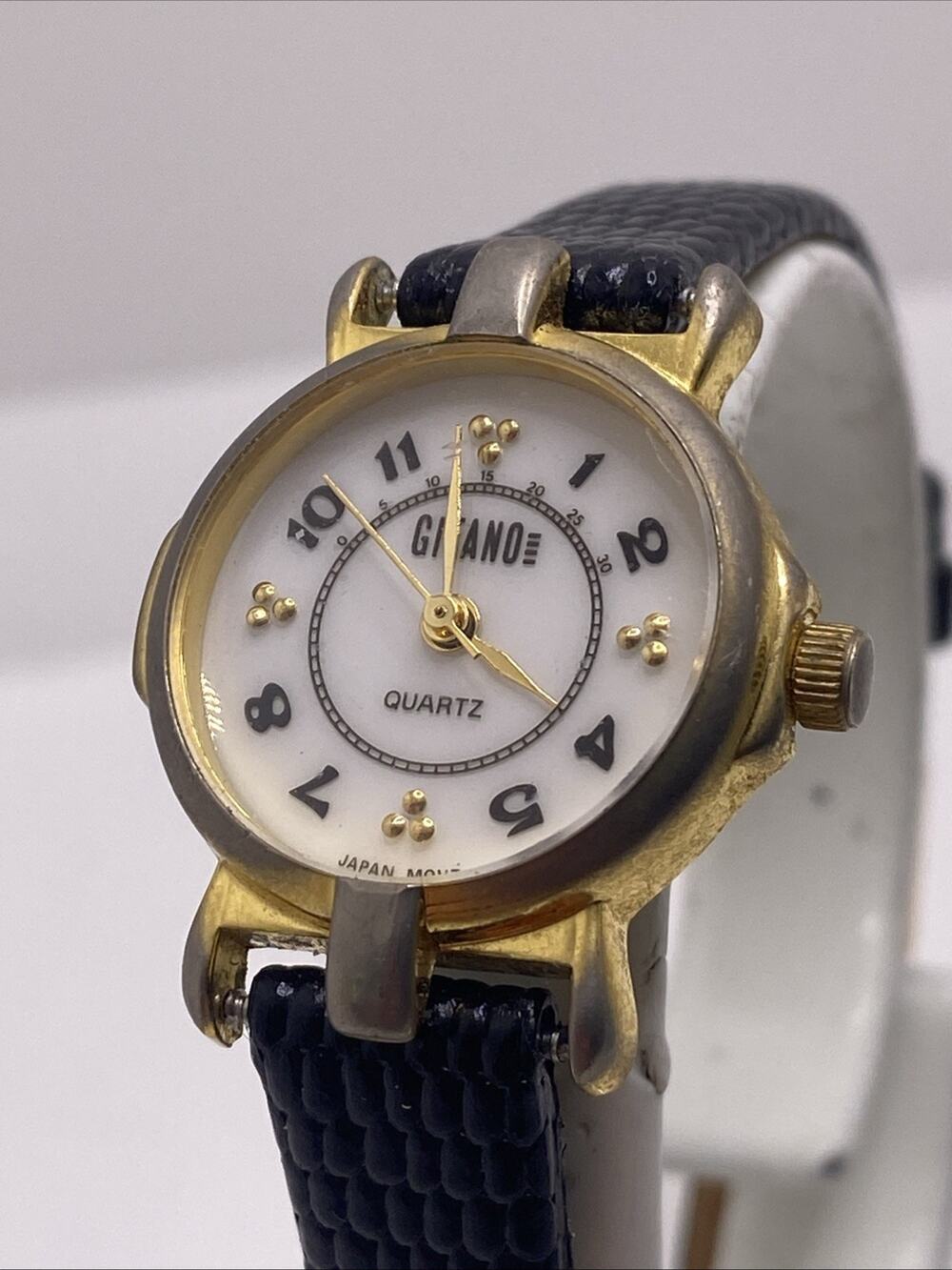 Gitano Vintage Womens Gold Watch Works New Battery